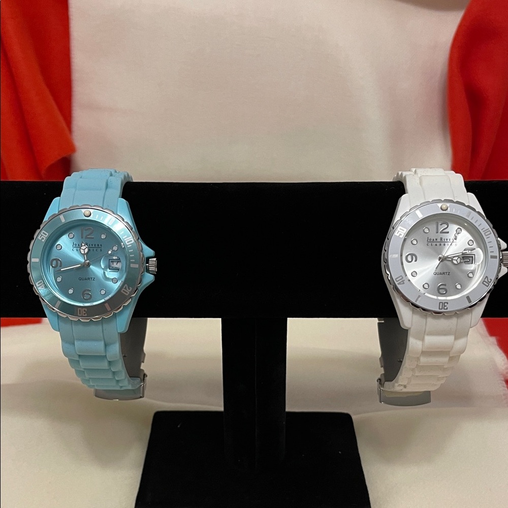 Joan Rivers Aqua and White Watches